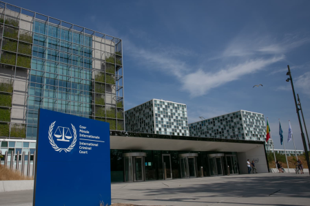 The International Criminal Court (ICC) building in The Hague, Netherlands.