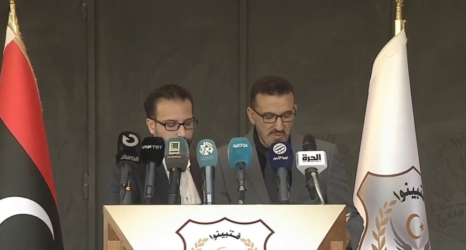 Press conference of the Internal Security Agency in Tripoli – Photo source Social media platforms