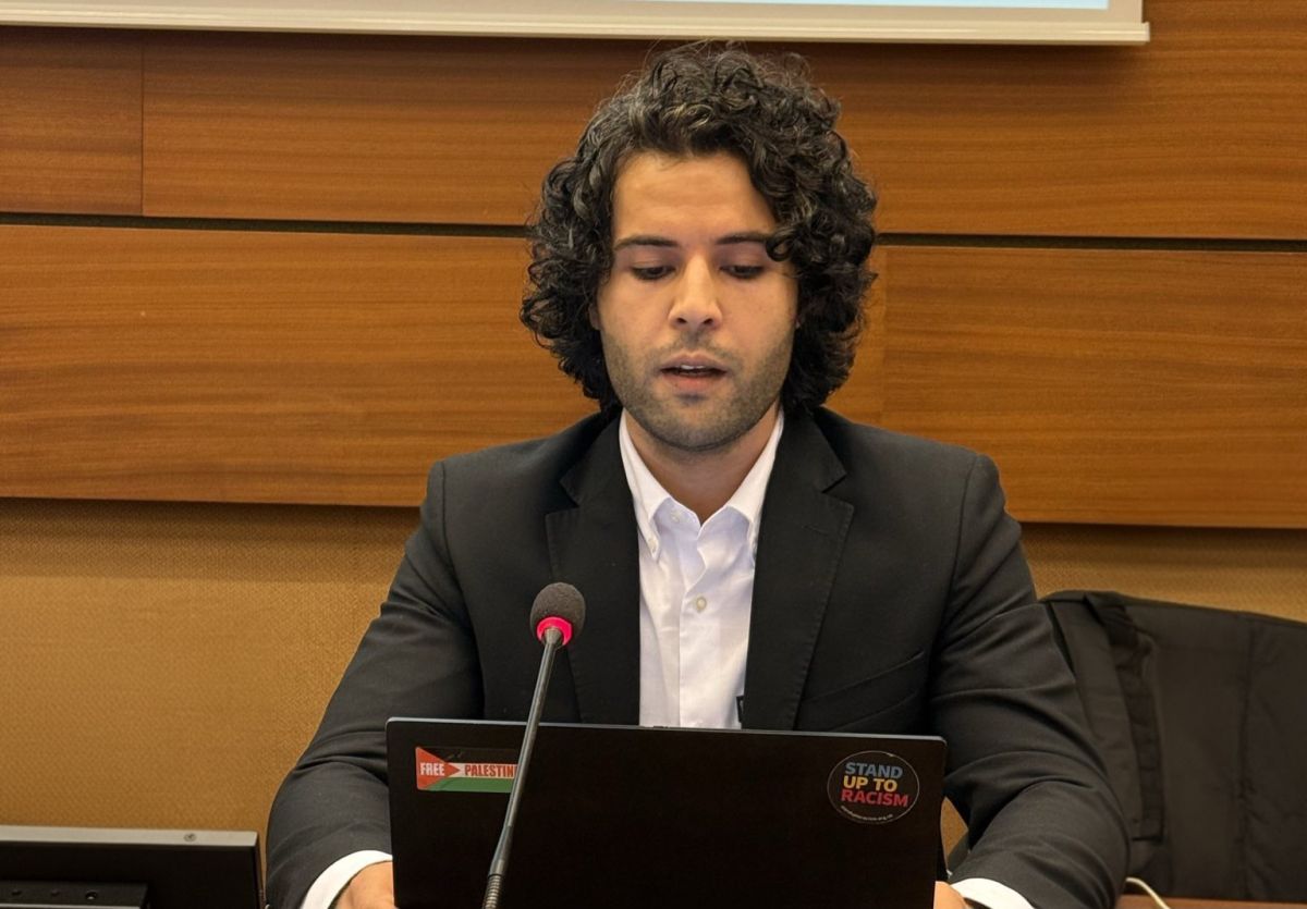 LCW representative delivers an oral statement at the Pre-session 50 of the UPR