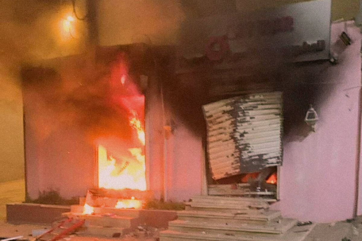 A house burning in the Janzour area following armed clashes that erupted in the area - Source: social media platforms.