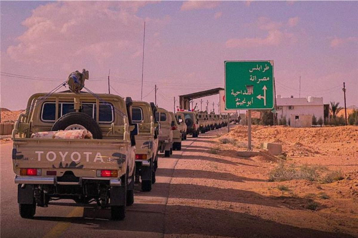 Military vehicles belonging to the Central Military Region heading towards Misrata – Source: Social media platforms