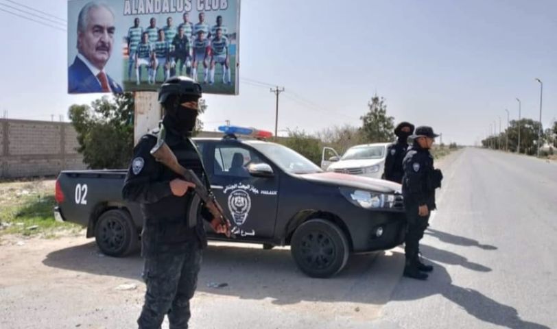 A security checkpoint for one of the military groups in Benghazi - Image source from social media