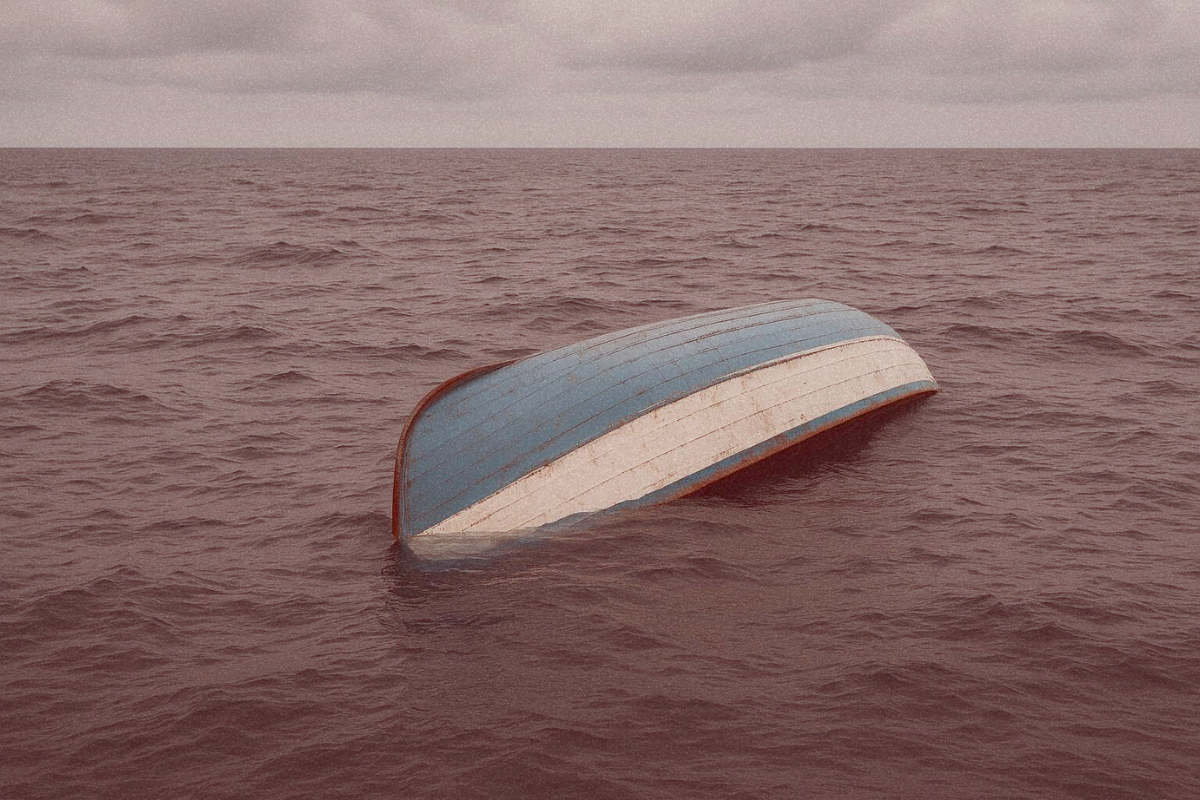 Illustrative image of a sinking boat – AI-generated