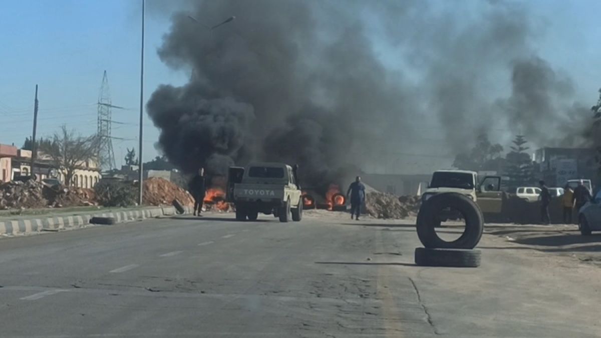 An archival photo of clashes between armed groups