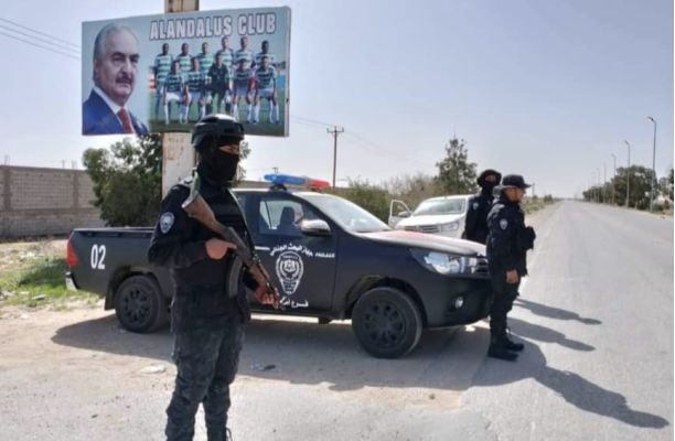 A security checkpoint for one of the military groups in Benghazi - Image source from social media