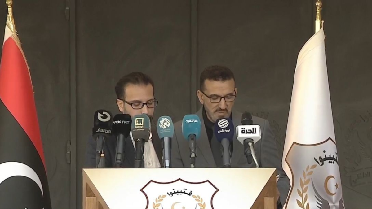 Press conference of the Internal Security Agency in Tripoli – Photo source Social media platforms