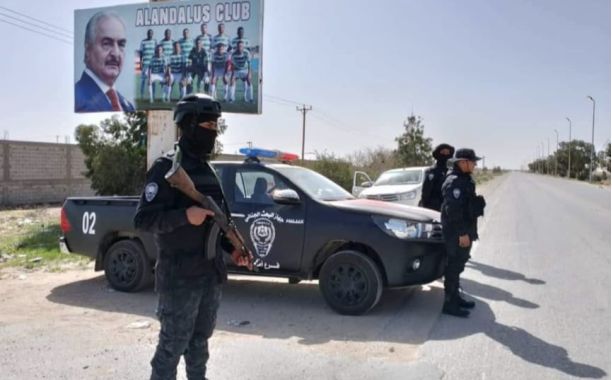 A security checkpoint for one of the military groups in Benghazi - Image source from social media