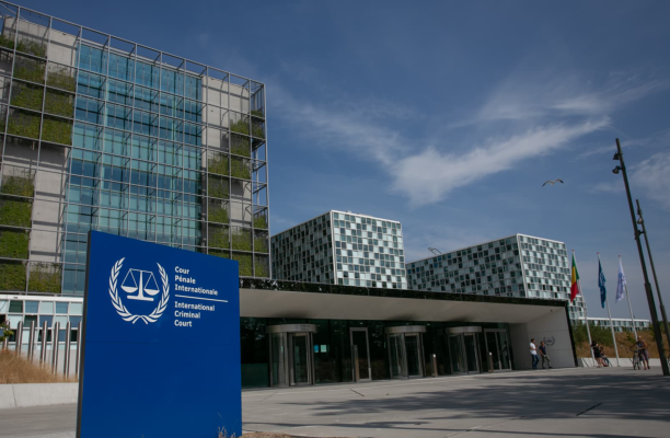 The International Criminal Court (ICC) building in The Hague, Netherlands.