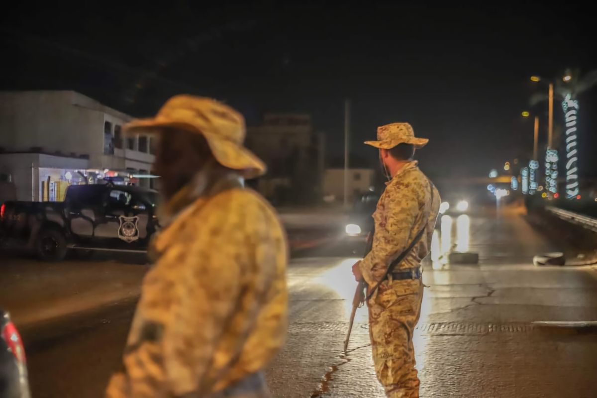 Armed group checkpoint in Tripoli, Libya - source from social media