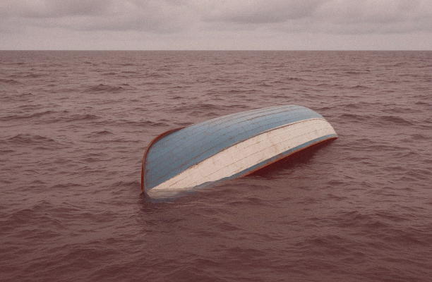 Illustrative image of a sinking boat – AI-generated
