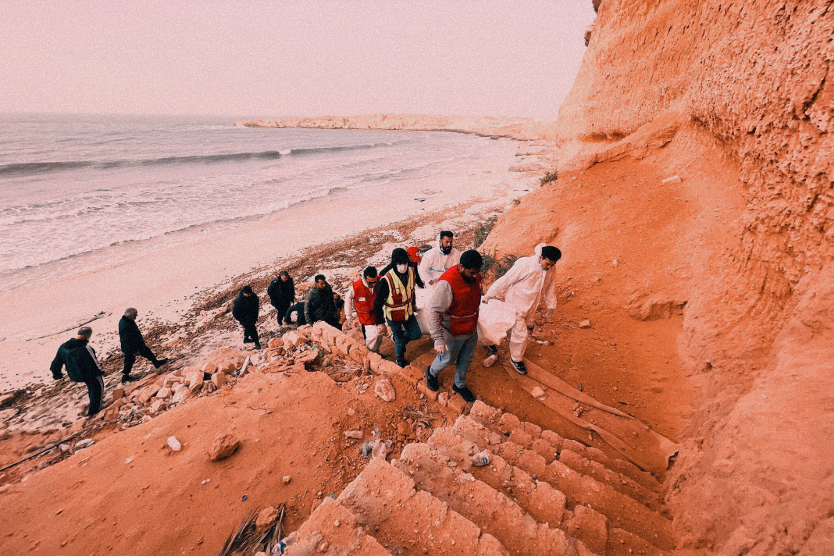 Recovery of three minors’ bodies near Al-Jurf Beach, Sabratha – Source: Libyan Red Crescent, Sabratha Branch
