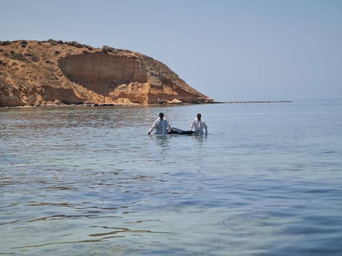 The Tripoli branch of the Libyan Red Crescent recovers the body of a migrant on the Tajoura shore – Source: Social media platforms