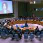 A representative of LCW delivers a briefing to the United Nations Security Council on the escalating human rights violations in Libya