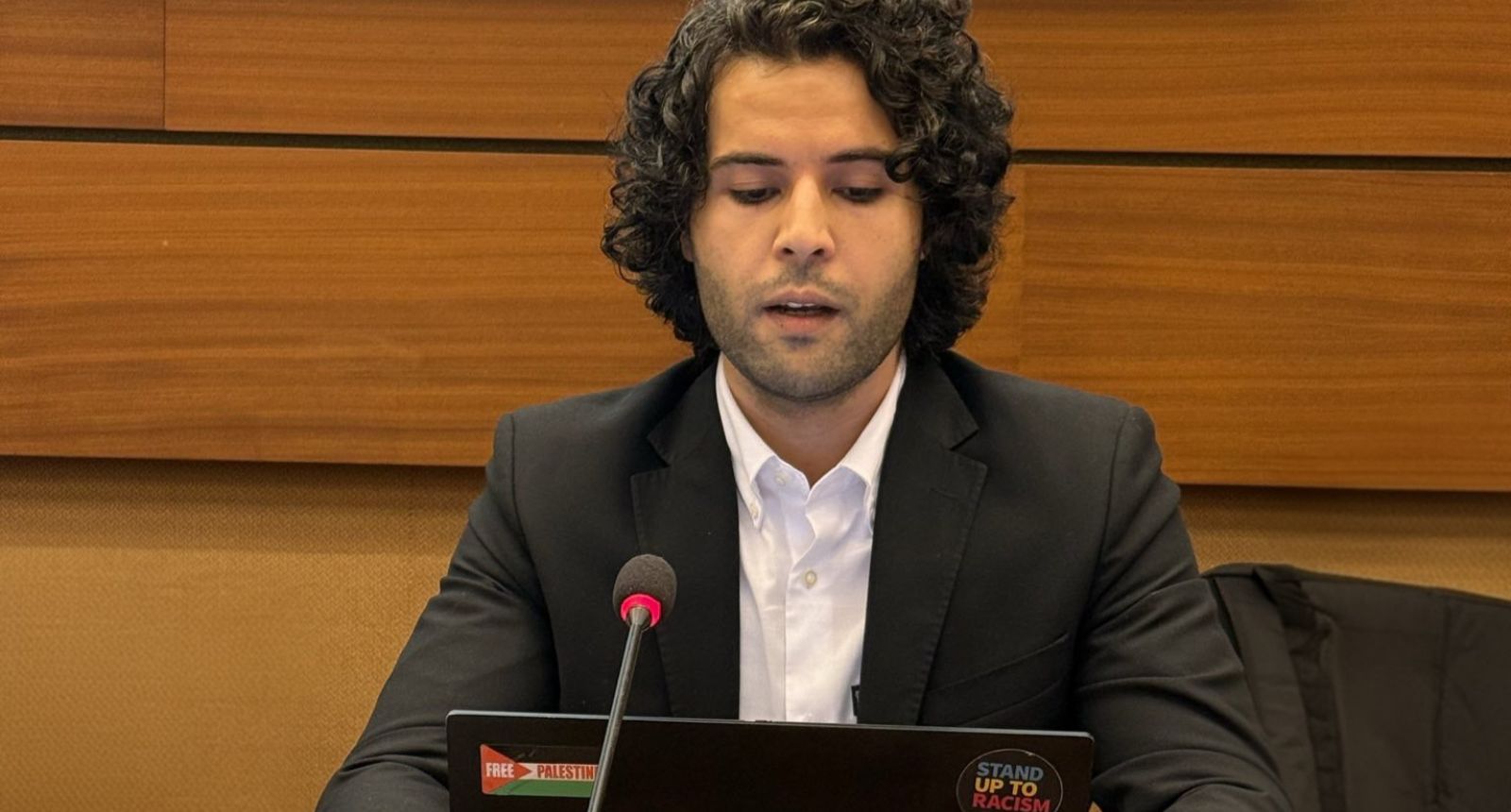LCW representative delivers an oral statement at the Pre-session 50 of the UPR