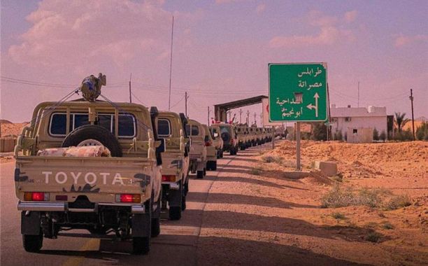 Military vehicles belonging to the Central Military Region heading towards Misrata – Source: Social media platforms