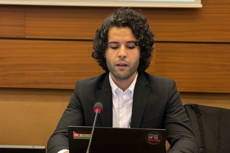 LCW representative delivers an oral statement at the Pre-session 50 of the UPR