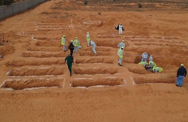 صورة أرشيفية تظهر احدى المقابر الجماعية في ترهونة