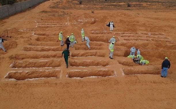 صورة أرشيفية تظهر احدى المقابر الجماعية في ترهونة