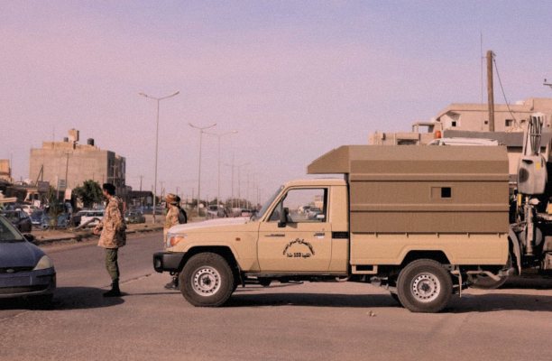 تمركز أمني لإحدى الجماعات المسلحة في غرب ليبيا – المصدر: مواقع التواصل الاجتماعي