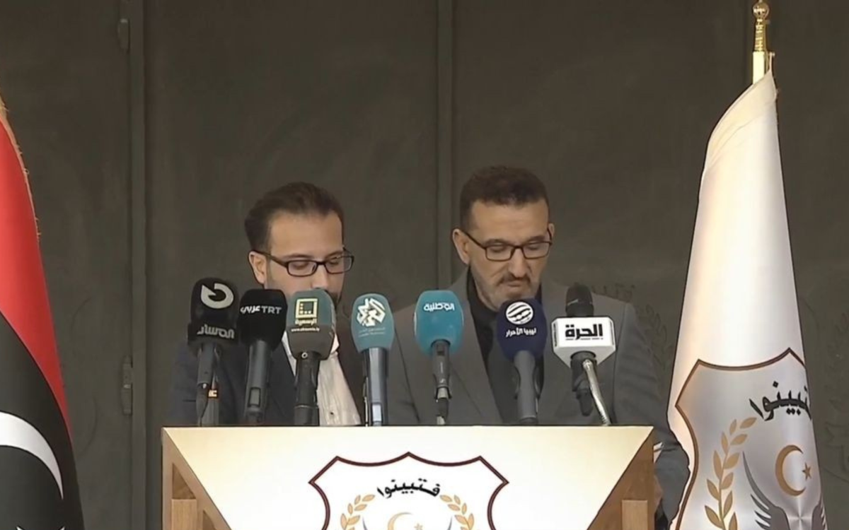 مؤتمر صحفي لجهاز الأمن الداخلي في طرابلس - مصدر الصورة مواقع التواصل الاجتماعي