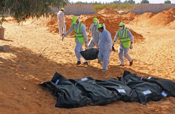 صورة أرشيفية تظهر احدى المقابر الجماعية في ترهونة