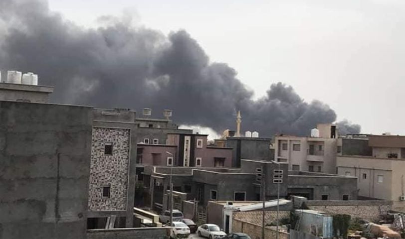صورة أرشيفية لقصف طرابلس