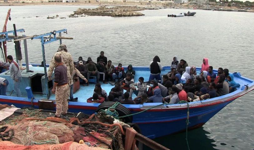 صورة أرشيفية لقارب مهاجرين في ليبيا